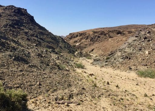 This nondescript side canyon turned out to be the best way through the range -I noted its coordinates and sure hope I can find it again when I backpack through here.